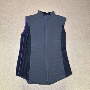FootJoy Gray & Purple Lightweight Quilted Spandex Sides Premium Womens Vest L D1